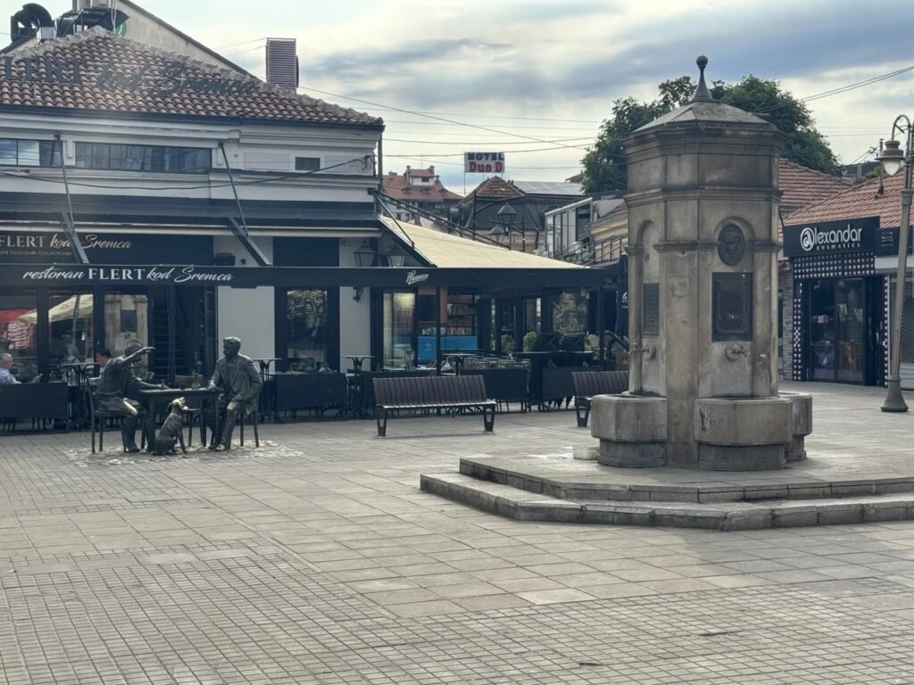 Gradske fontane u Nišu sa Niškom tvrđavom u pozadini