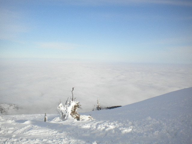 Kopaonik — planina za sva godišnja doba Snežna padina Kopaonika iznad oblaka, Srbija